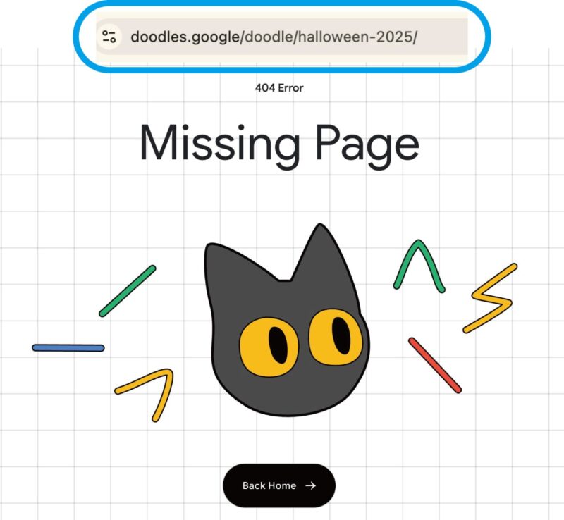 googledoodleのエラー画面